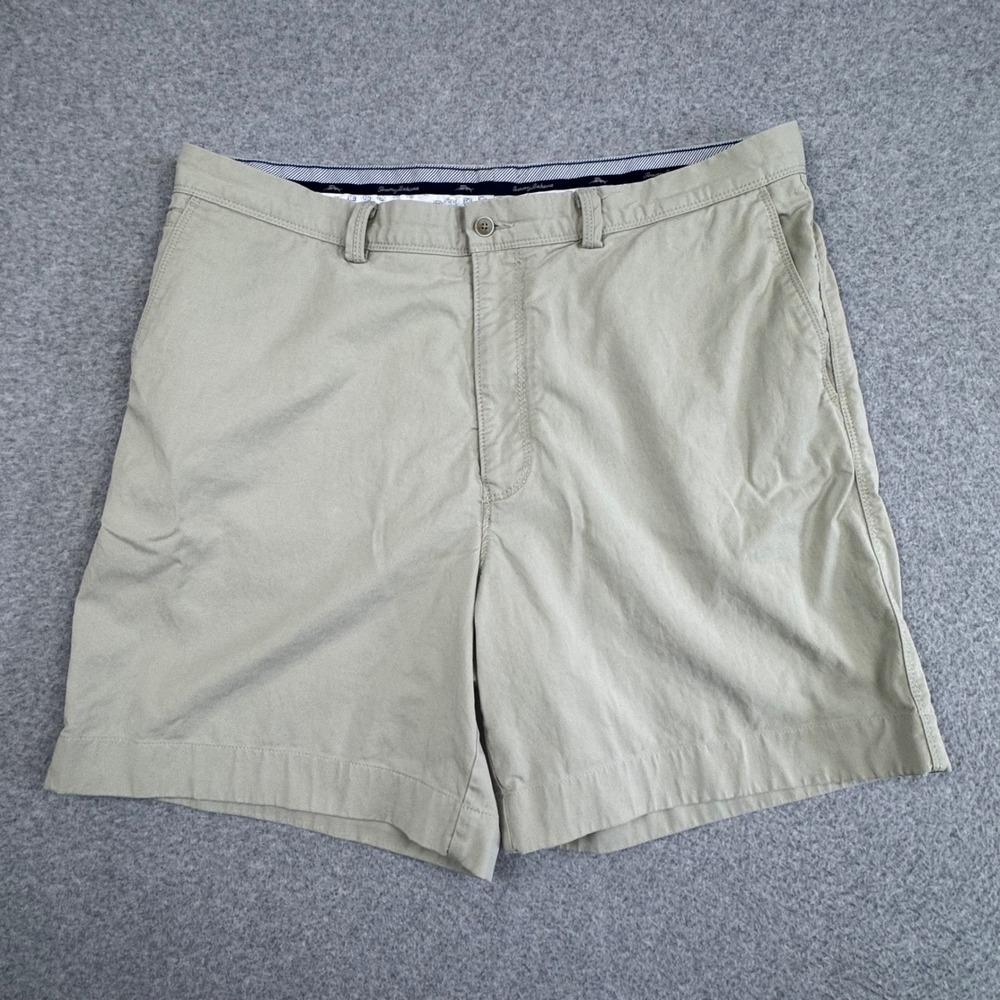 Tommy Bahama Boracay Khaki Tan Cotton Blend Stretch Shorts Mens 38 Preppy Casual